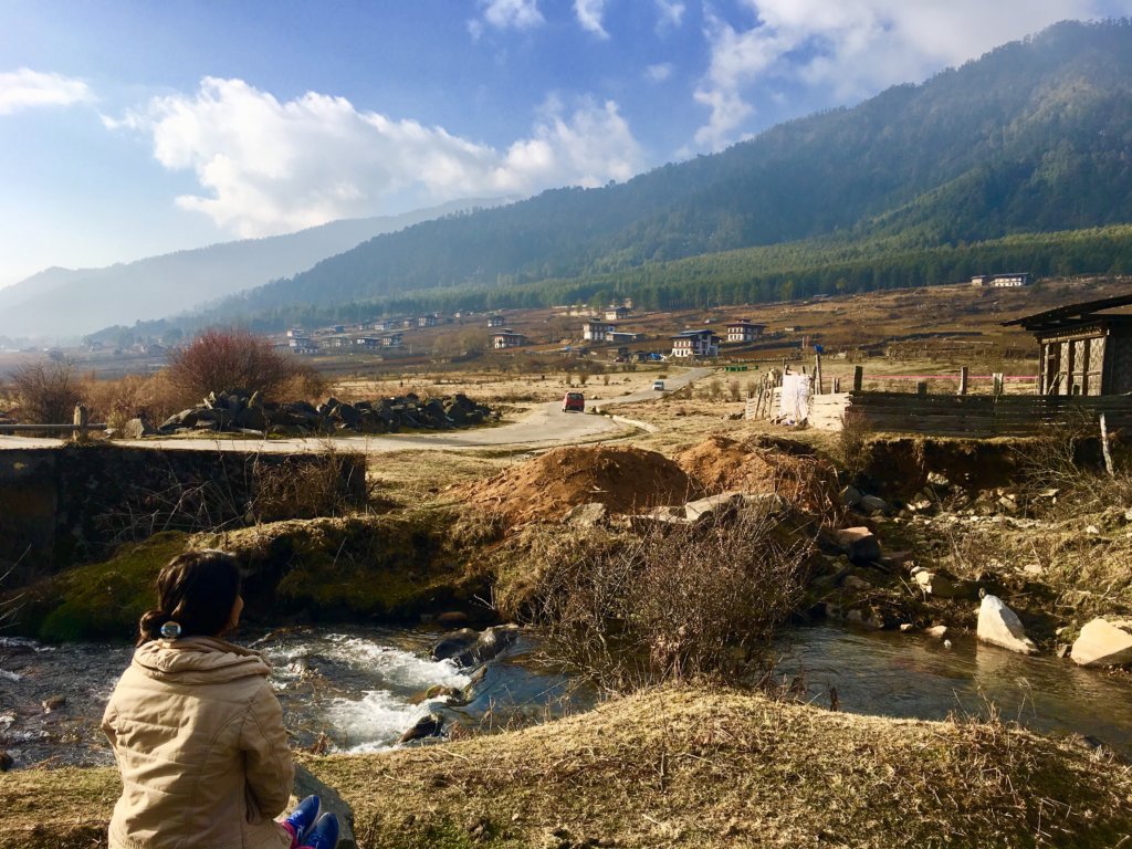 Phobjikha river stream