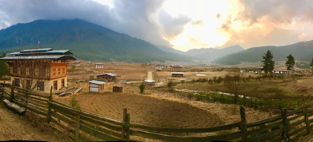 Phobjikha valley panoramic view