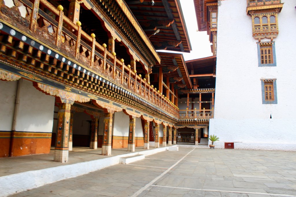 Punakha Dzong's First courtyard