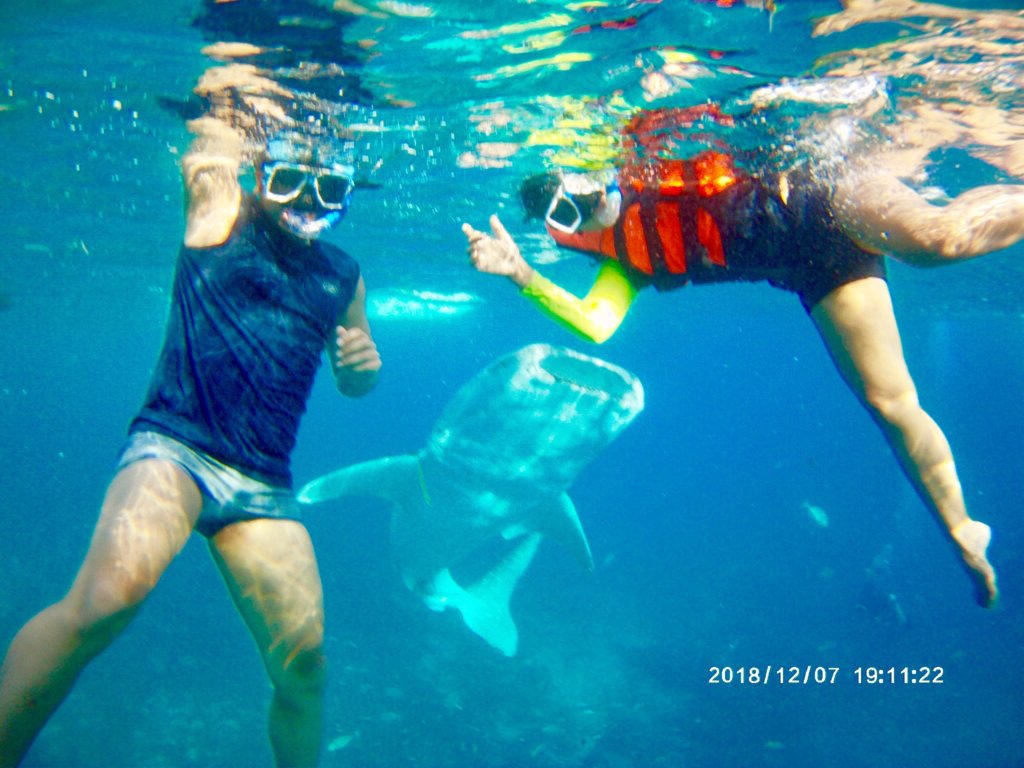 MJ and Shu with whale shark