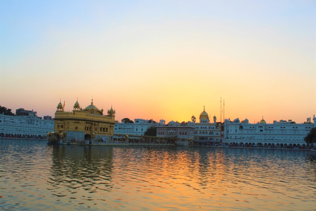 Sunset at golden temple