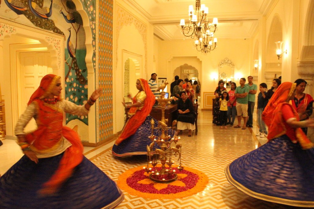 Rajasthani Folk dance performance inside Jai Mahal Palace.