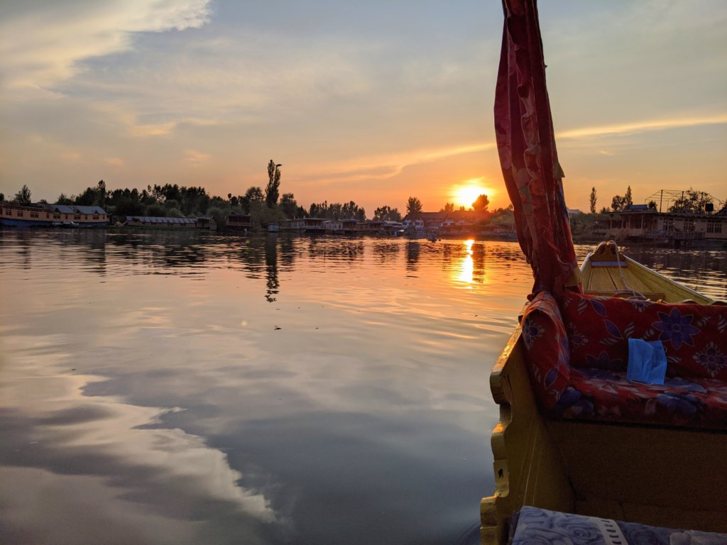Sunset at Dal Lake during our travel to Kashmir